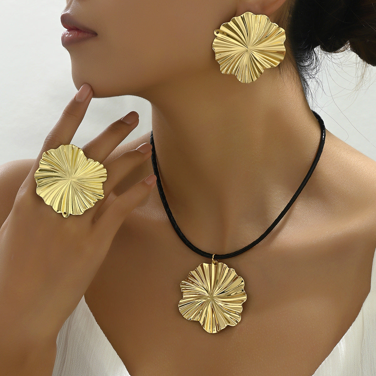 Pleated Flower Disc Jewelry