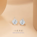 Six-Claw Sterling Silver 925 Stud Earrings Female Niche Design Light Luxury Zircon Earrings Ins Style Girlfriends Same round Earrings