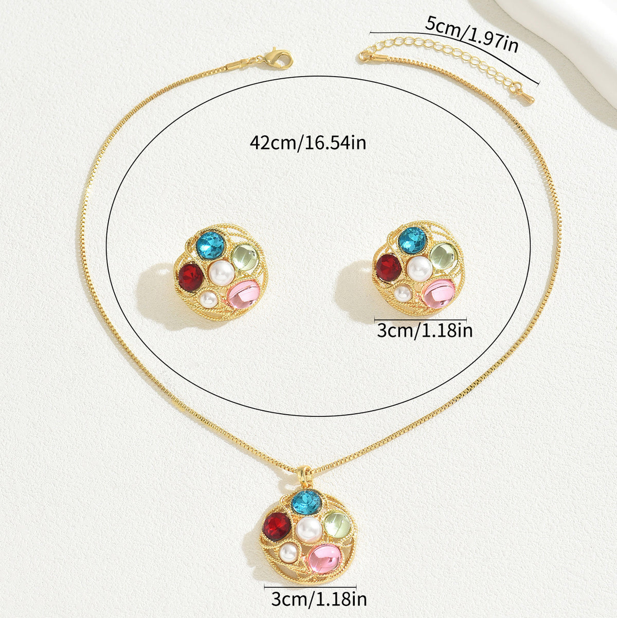 Multicolor Double-Round Pendant Jewelry — product image 4