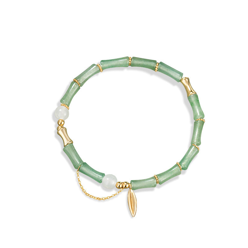Armband aus 925er Sterlingsilber – Bambus und Jade