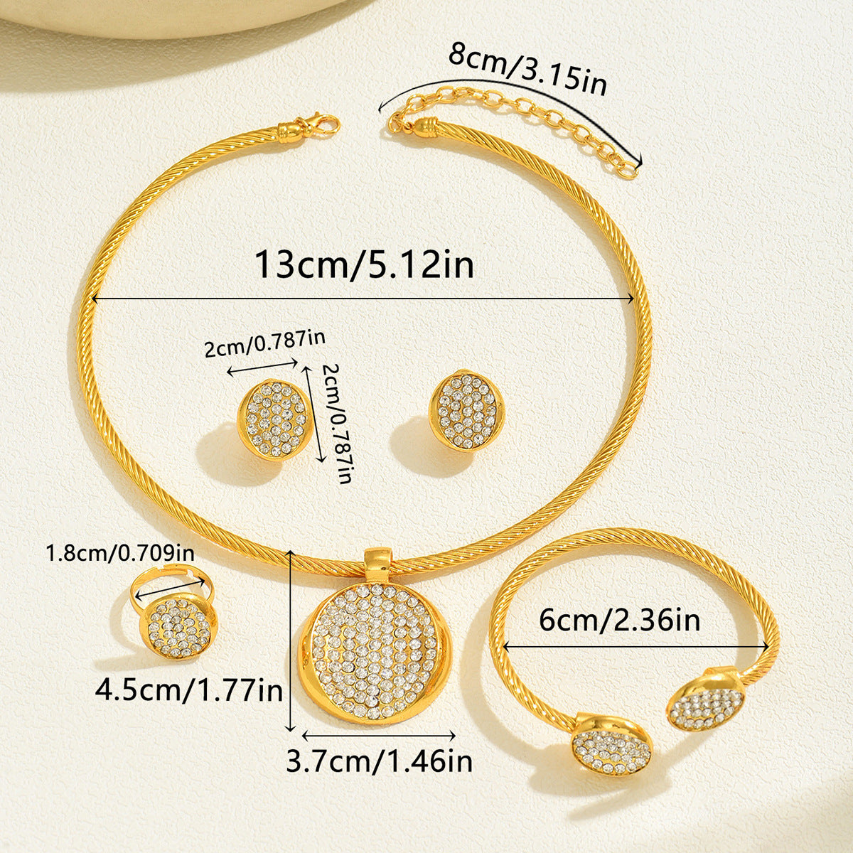 Round Pavé-Effect Collar Jewelry — product image 4
