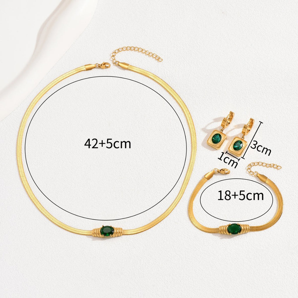 Green Oval Minimal Collar Jewelry — product image 4