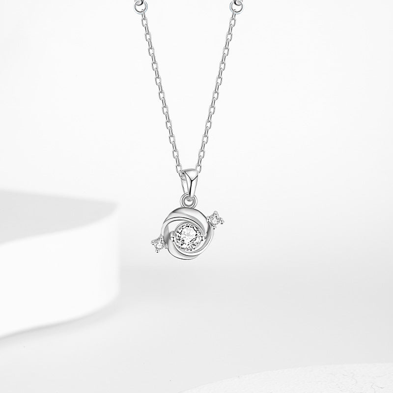 S925 Sterling Silver Rose Love Necklace Bracelet Set Female Light Luxury Niche Zircon Valentine's Day Gift Silver Jewelry Wholesale