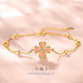 Armband aus 925er Sterlingsilber – Kleeblatt und Opal