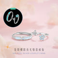 Butterfly Sterling Silver 925 Luminous Couple Ring Light Luxury High-Grade Flower Ring Ins Style Valentine's Day Peach Blossom Ring