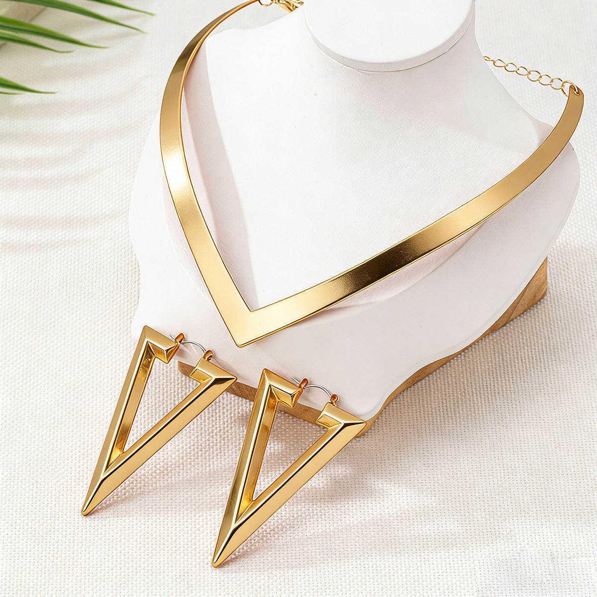 Red V-Shaped Statement Jewelry — product image 3