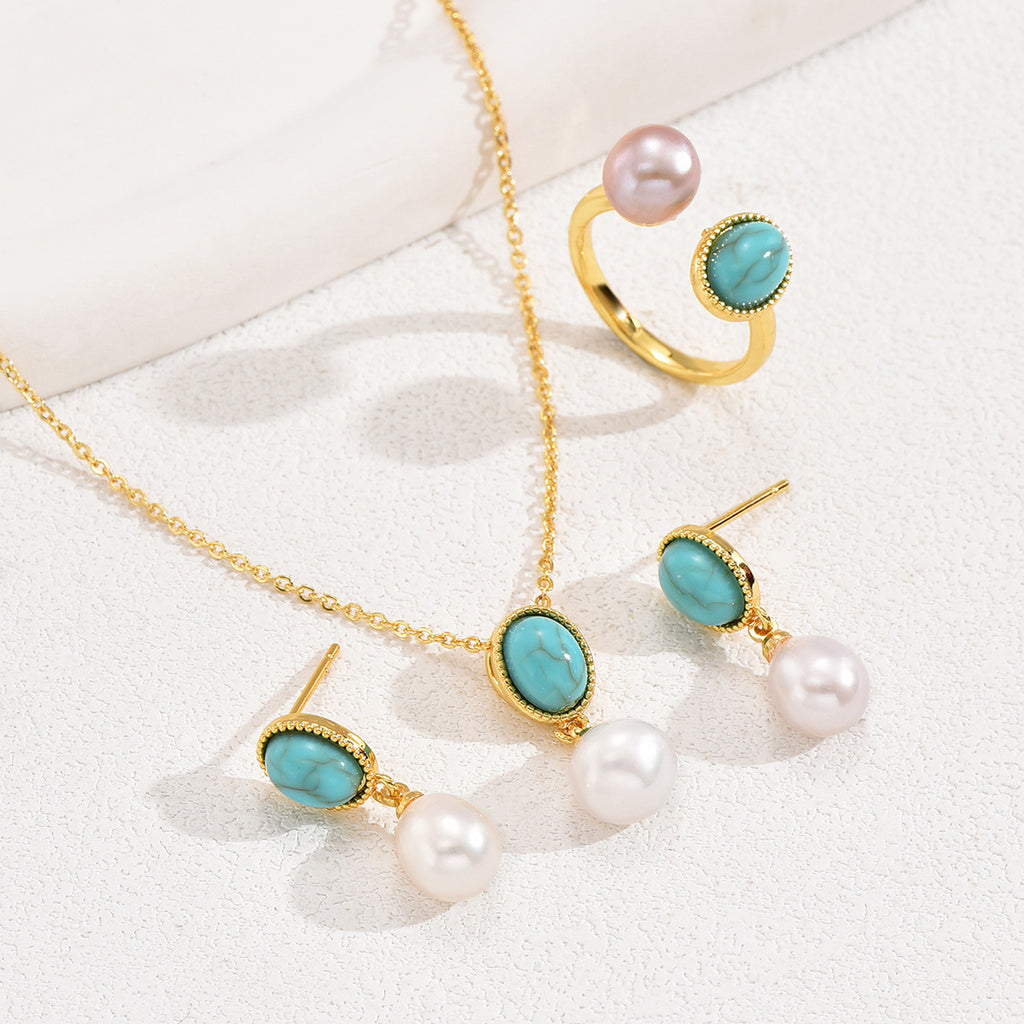Turquoise-Color Pearl-Drop Jewelry — product image 3