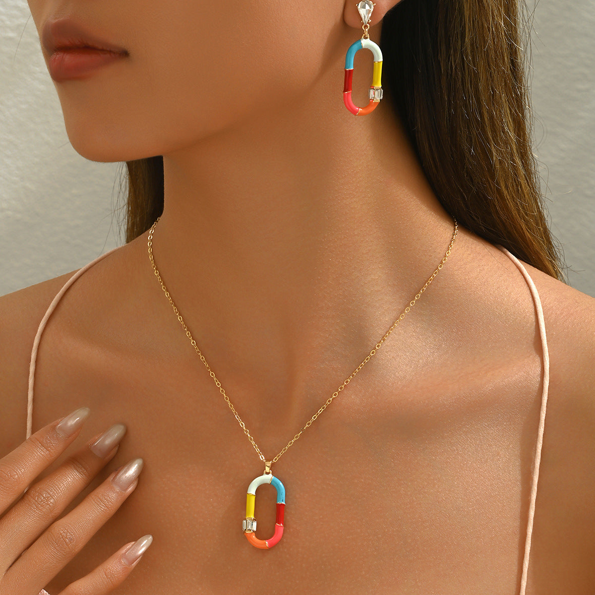 Color-Block Oval Link Jewelry — product image 2