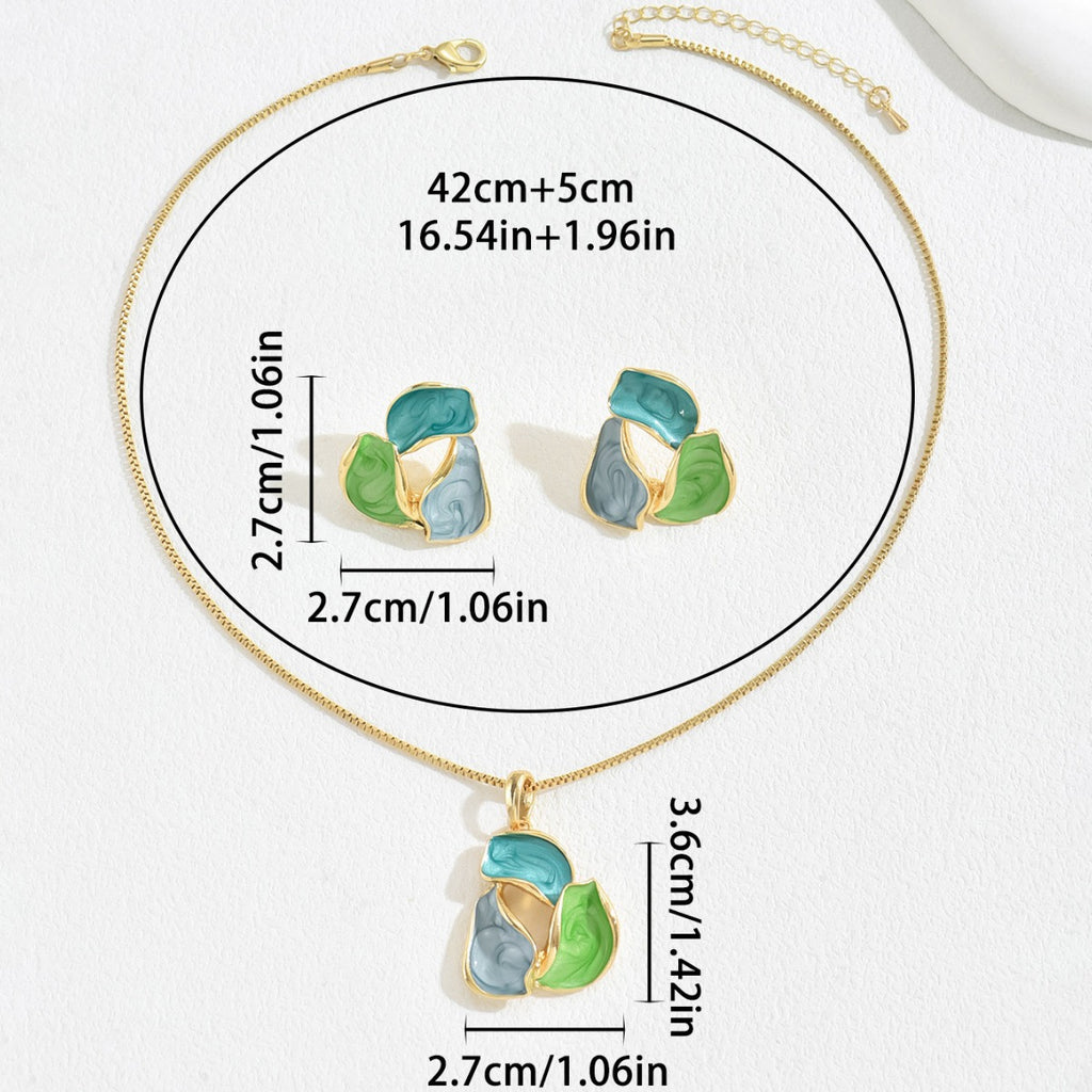 Green and Blue Organic Petal Jewelry — product image 3