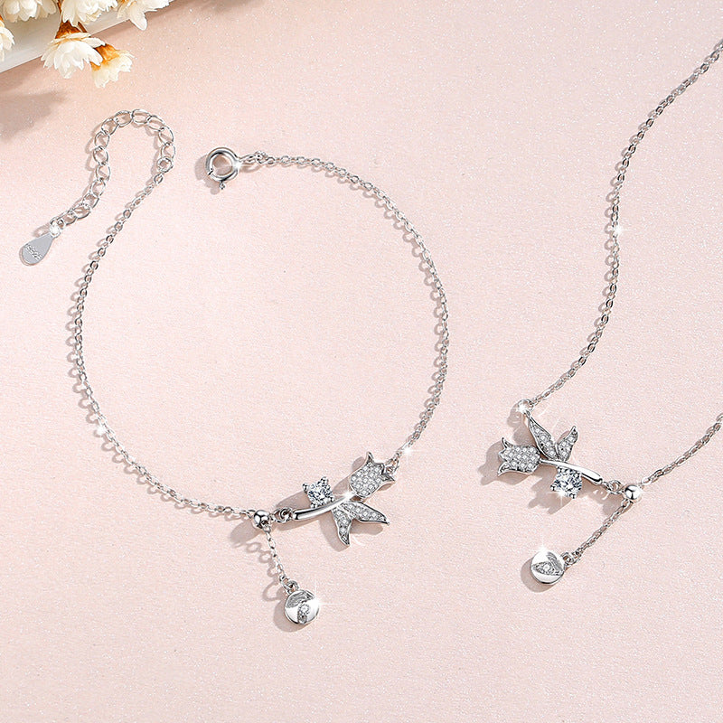 Armband aus 925er Sterlingsilber – Lilie