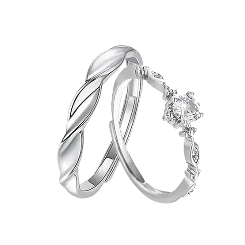 Mobius Pure Silver 999 Couple Ring Niche Design Light Luxury Zircon Ring Ins Shining Star River Ring