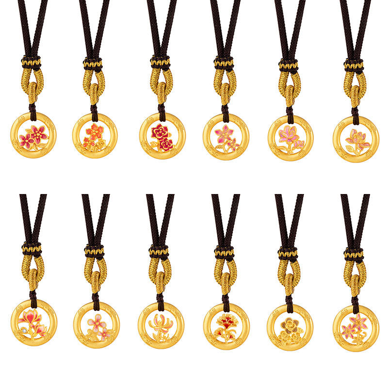 December Flower God Sterling Silver 925 Necklace Women's New Chinese National Fashion Lotus Necklace Ins Style Peace Buckle Flower Pendant
