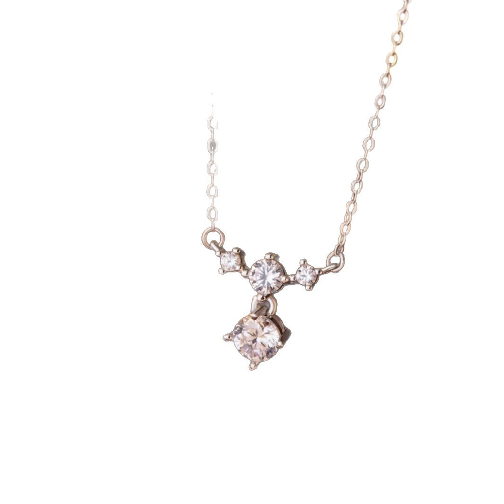 Laurel Sterling Silver 925 Necklace Female Niche Design Light Luxury Zircon Star Clavicle Chain Small Red Book Same Pendant