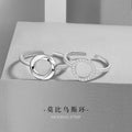 Mobius Ring Sterling Silver 925 Couple Ring Niche Design Light Luxury Double Ring Ring Ins Style Symbol Pair Ring