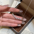 Wisteria Flower Pure Silver 999 Necklace Female Niche Design Light Luxury Flower Clavicle Chain Ins Style Smile Zircon Pendant