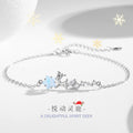 Yilu You Sterling Silver 925 Bracelet Women's Fashion All-Match Star Glass Stone Bracelet Christmas Elk Bracelet