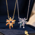 Romantic Fireworks Sterling Silver 925 Necklace Women's Light Luxury High-Grade Flower Clavicle Chain Ins Style Little Red Book Same Pendant