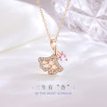 Sansheng Lucky Sterling Silver 925 Necklace Women's Fashion All-Match Zircon Clavicle Chain Get Things Ins Style Love Pendant