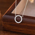 Garland Pure Silver 999 Necklace Female Niche Design Light Luxury Ring Zircon Clavicle Chain Small Red Book Same Pendant