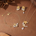 Mo Li S925 Sterling Silver Hetian Jade Necklace Bracelet Stud Earrings Jasmine Design Sense New Chinese Style Light Luxury Gift Silver Jewelry
