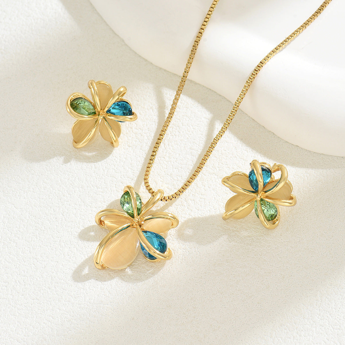 Green and Gold Botanical Jewelry — product image 3