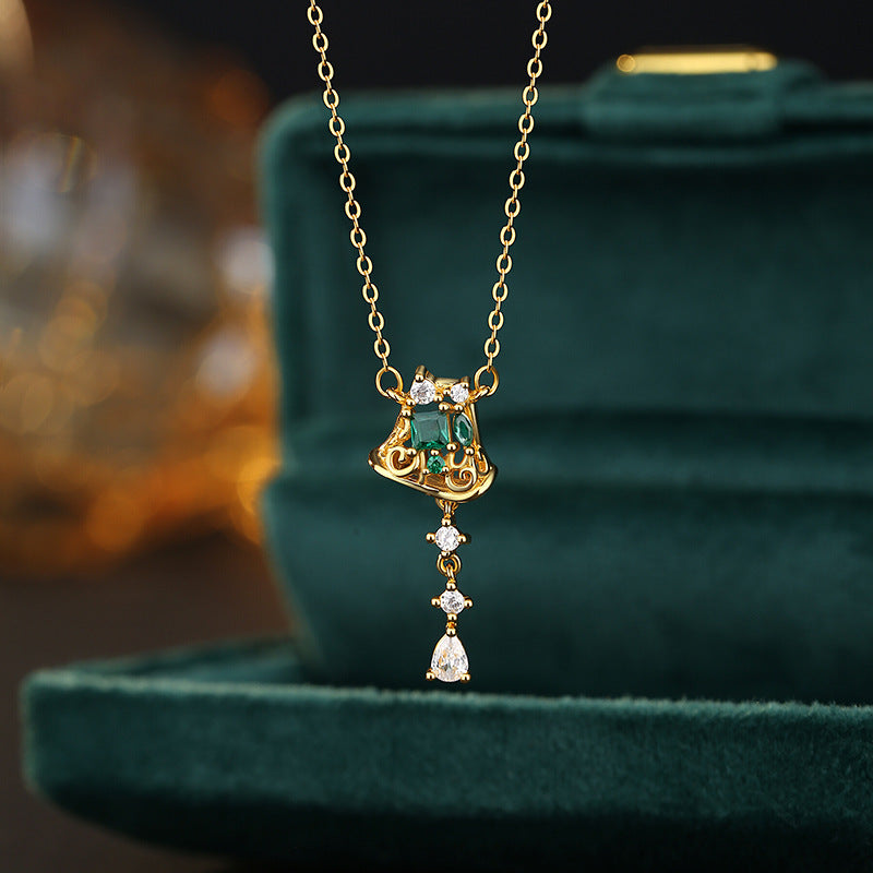 Gift Design S925 Sterling Silver Necklace for Women European and American Fashion Clavicle Chain Small Internet Red Pendant Valentine's Day Gift for Women
