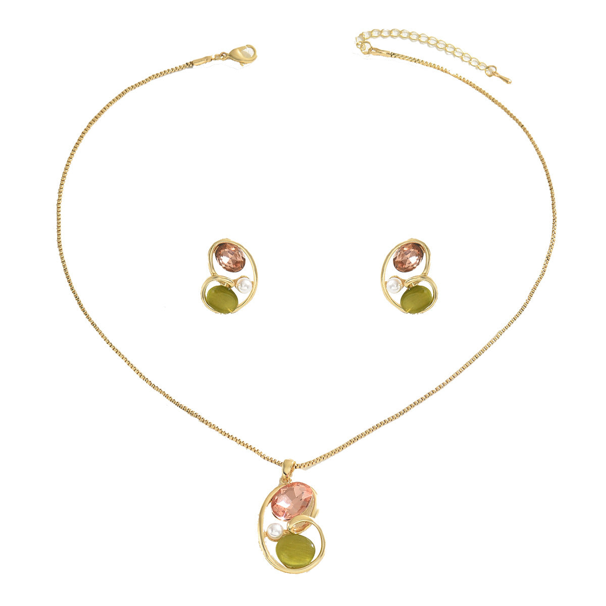 Pink and Olive Double-Center Jewelry — product image 5