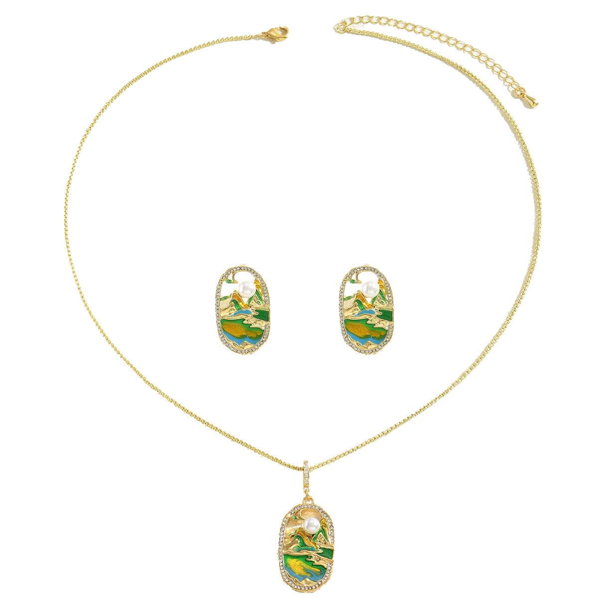 Green Landscape-Effect Pendant Jewelry — product image 5