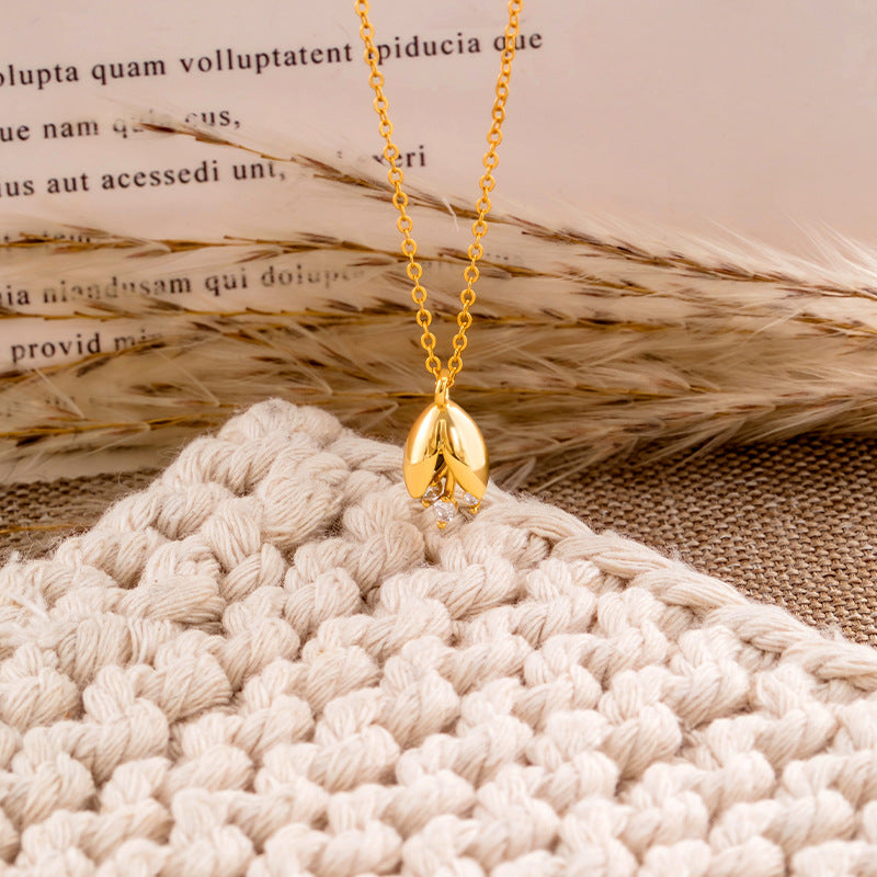 Light Luxury Orchid S925 Sterling Silver Necklace Female Niche Diamond-Embedded High-Grade Clavicle Chain Romantic Confession Girlfriend Gift